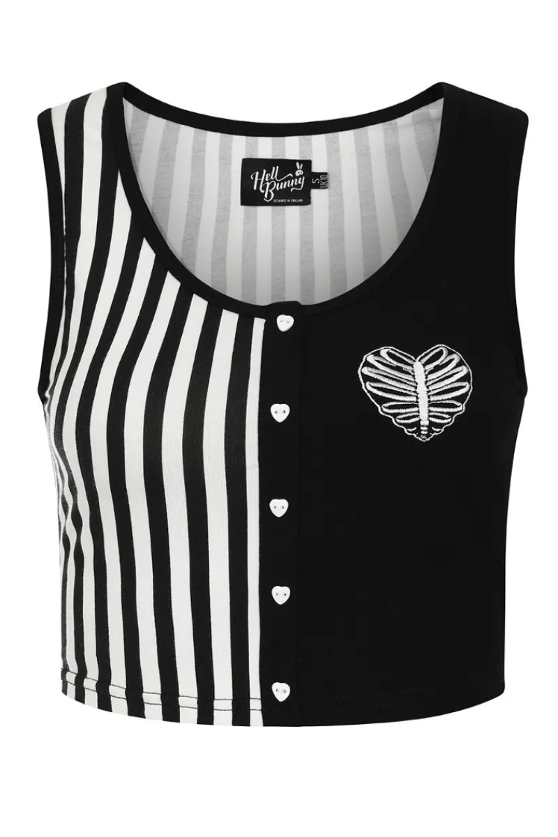 Hell Bunny Tops|Tops>Ribcage Crop Top Black