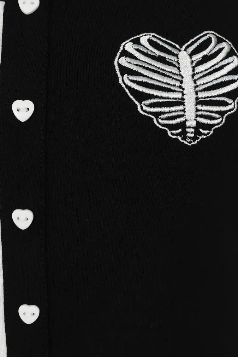 Hell Bunny Tops|Tops>Ribcage Crop Top Black