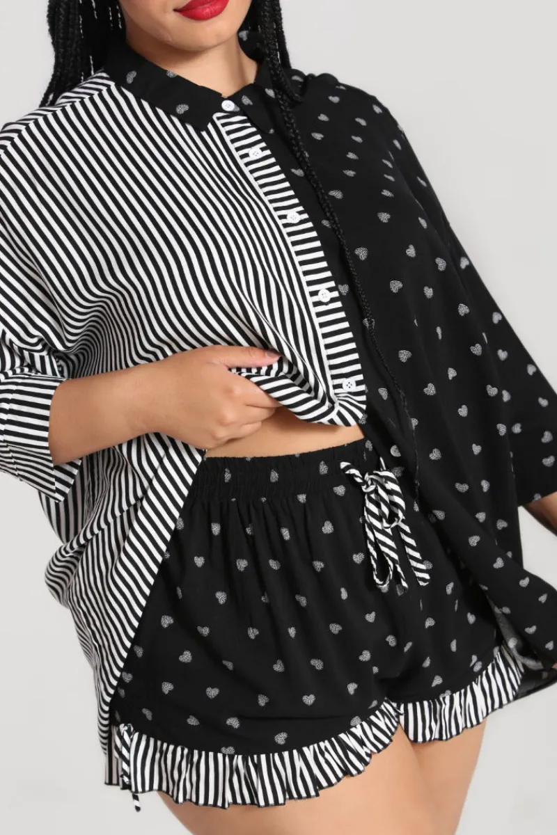 Hell Bunny Tops|Blouses>Ribcage Oversized Shirt Black