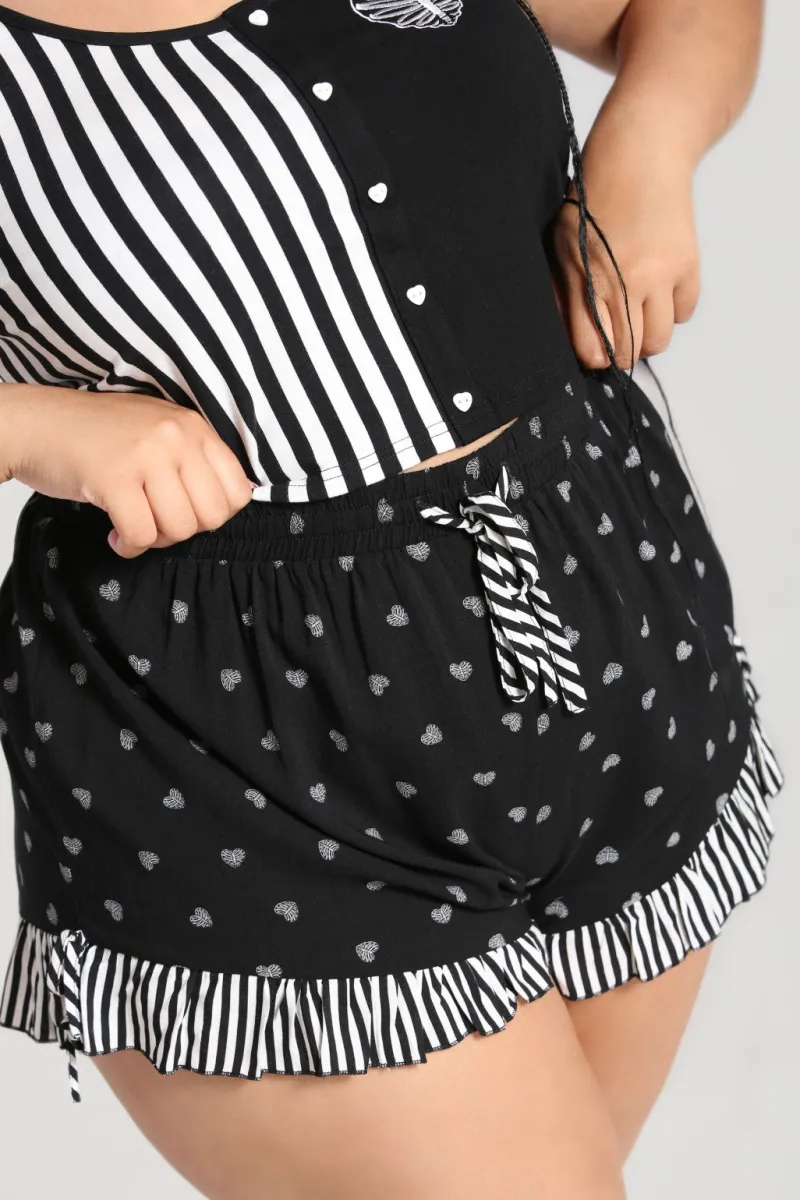 Hell Bunny Trousers & Shorts|Trousers & Shorts>Ribcage Shorts Black
