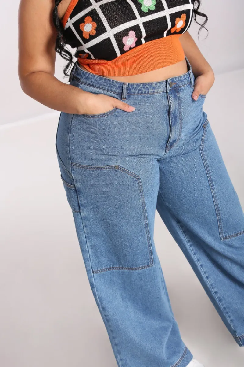 Hell Bunny Trousers & Shorts|Trousers & Shorts>Rider Jeans Blue