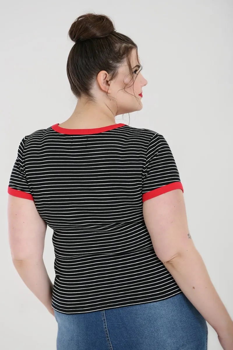 Hell Bunny Tops|Knitwear>Rose Heart Top Black