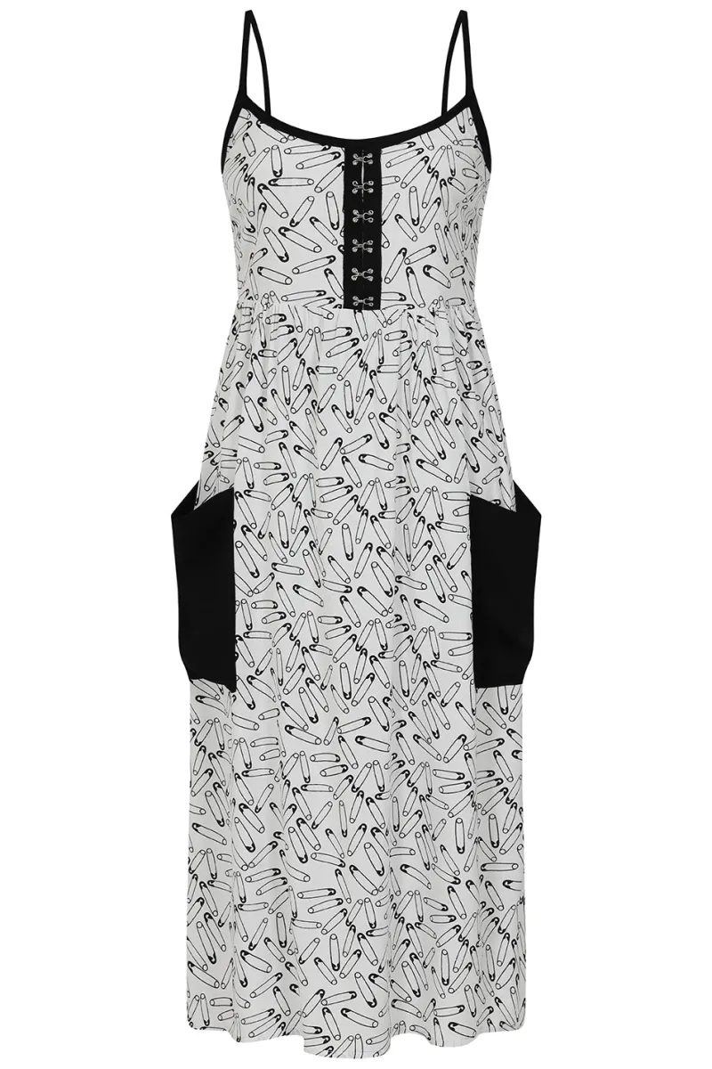Hell Bunny Dresses|Dresses>Safety Pin Dress White