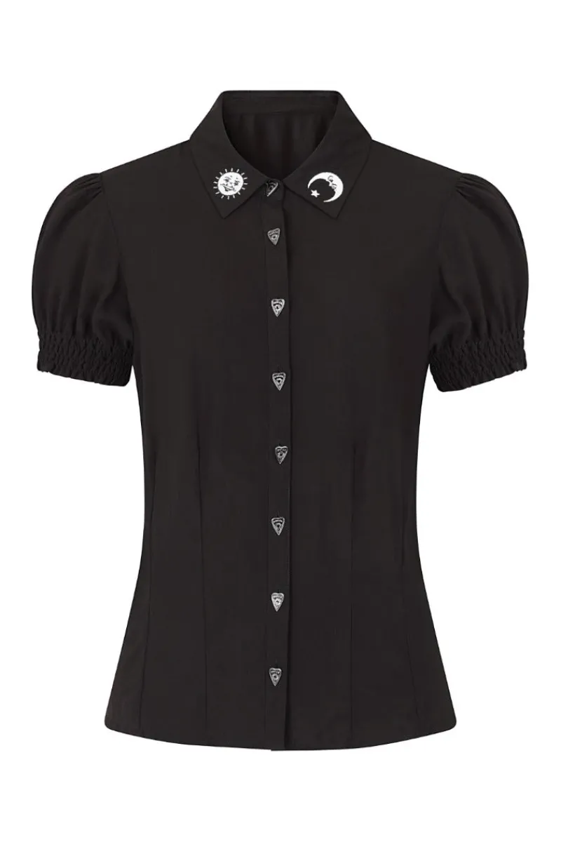 Hell Bunny Tops|Blouses>Samara Blouse Black