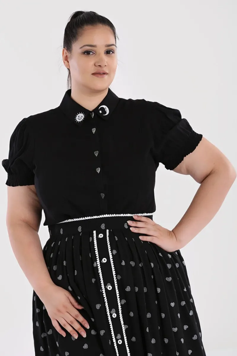 Hell Bunny Tops|Blouses>Samara Blouse Black