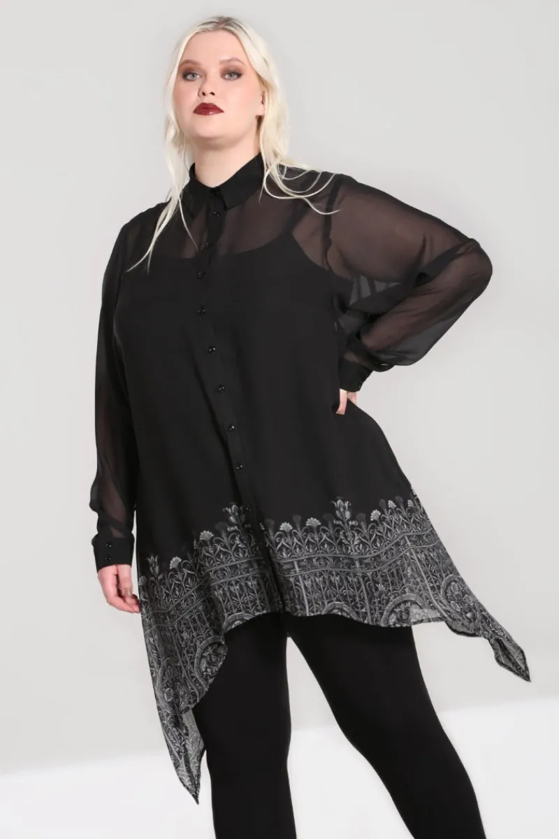 Hell Bunny Tops|Blouses>Secret Gate Tunic Black