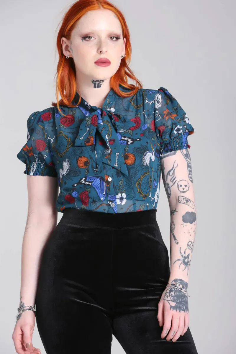 Hell Bunny Tops|Blouses>Sianna Blouse Teal