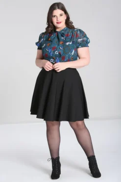 Hell Bunny Tops|Blouses>Sianna Blouse Teal