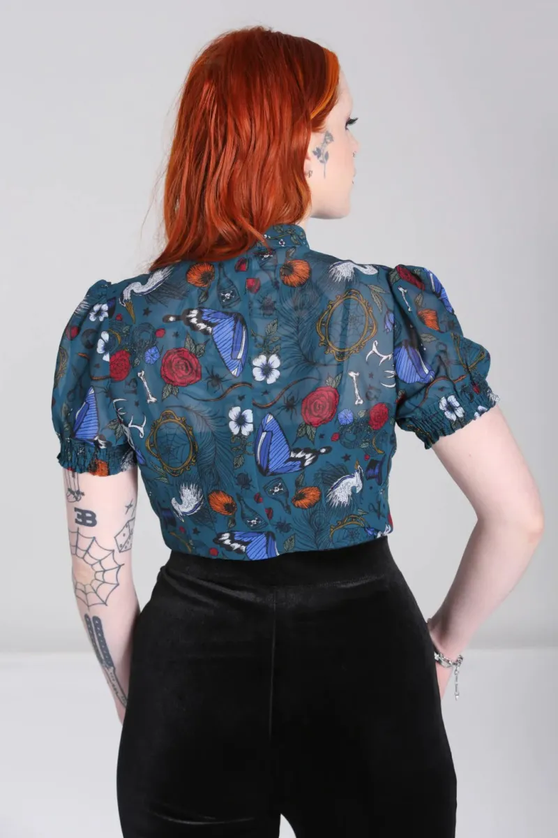 Hell Bunny Tops|Blouses>Sianna Blouse Teal