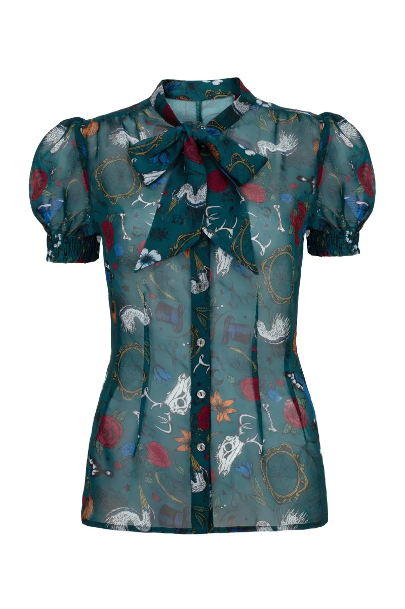 Hell Bunny Tops|Blouses>Sianna Blouse Teal