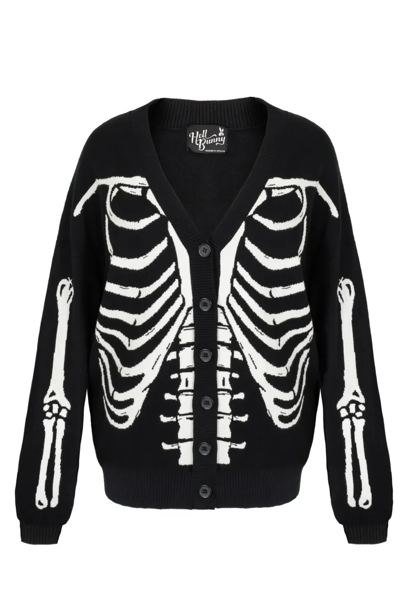Hell Bunny Tops|Knitwear>Skeleton Cardigan