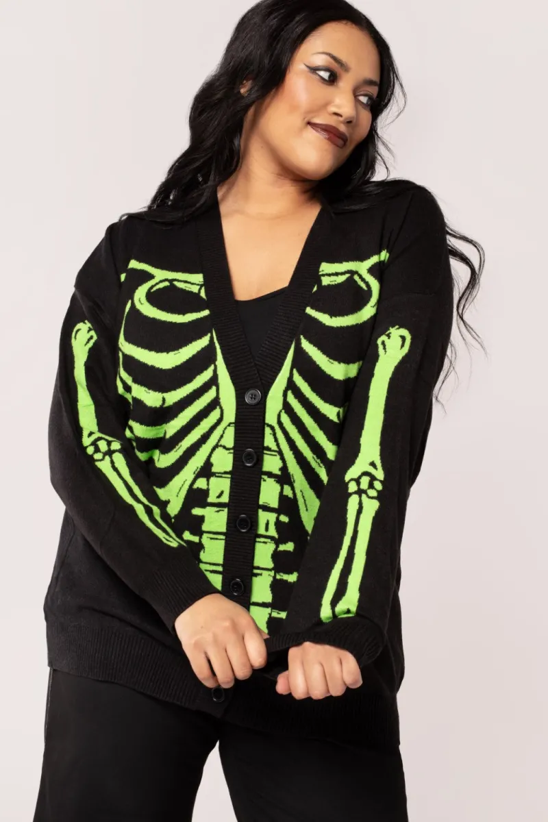 Hell Bunny Tops|Knitwear>Skeleton Cardigan
