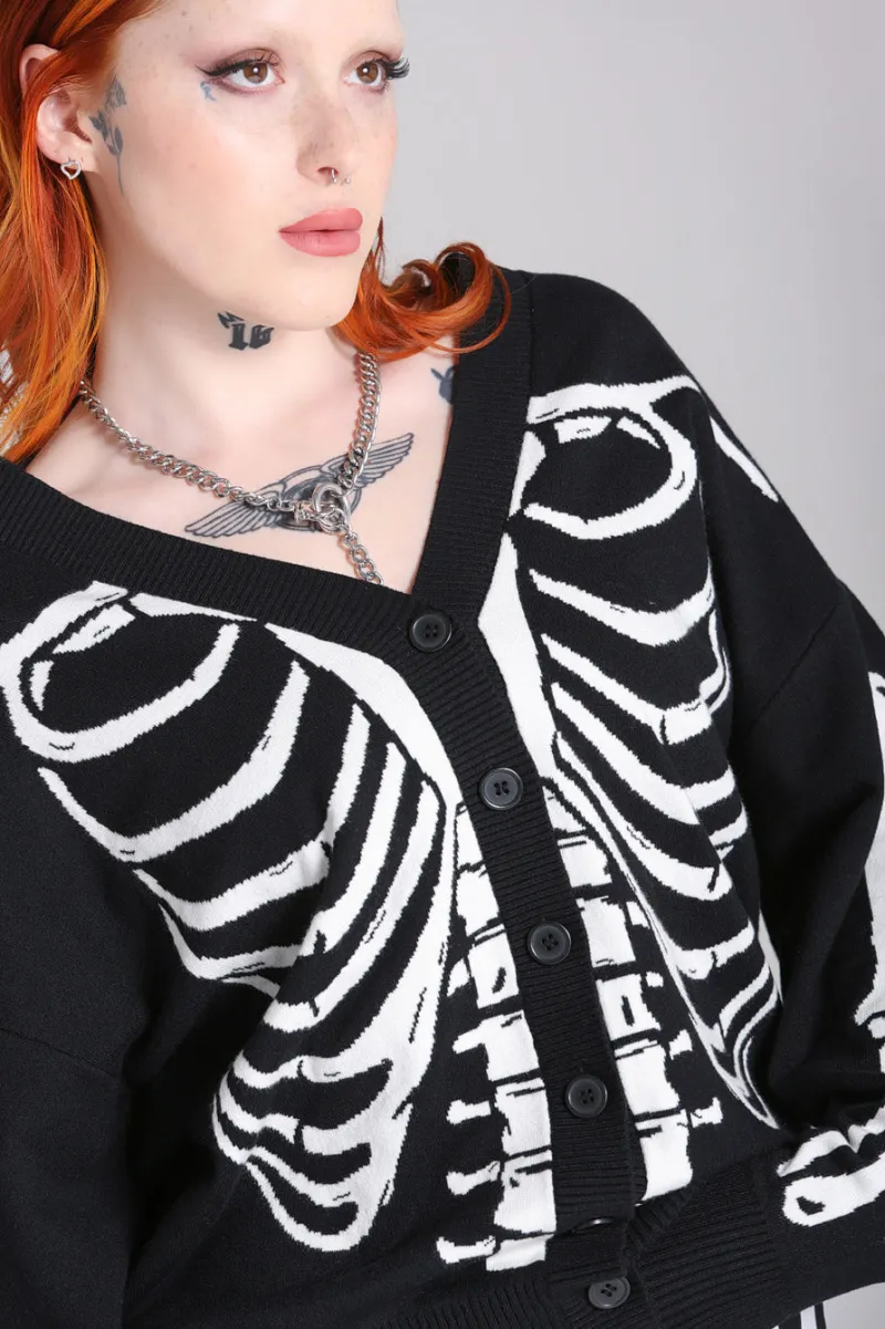 Hell Bunny Tops|Knitwear>Skeleton Cardigan