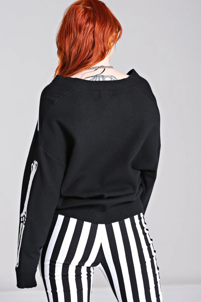 Hell Bunny Tops|Knitwear>Skeleton Cardigan