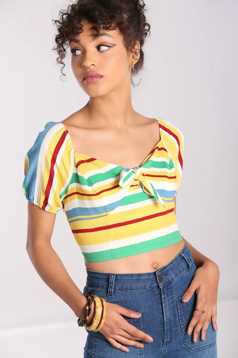 Hell Bunny Tops|Tops>Solange Crop Top MultiColour