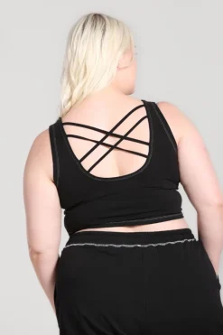 Hell Bunny Tops|Loungewear>Solaris Crop Top Black