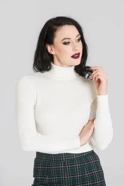 Hell Bunny Tops|Knitwear>Spiros Top-Sale Ivory