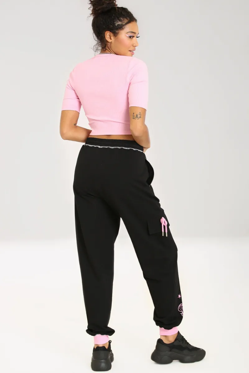 Hell Bunny Trousers & Shorts|Trousers & Shorts>Star Catcher Joggers Black