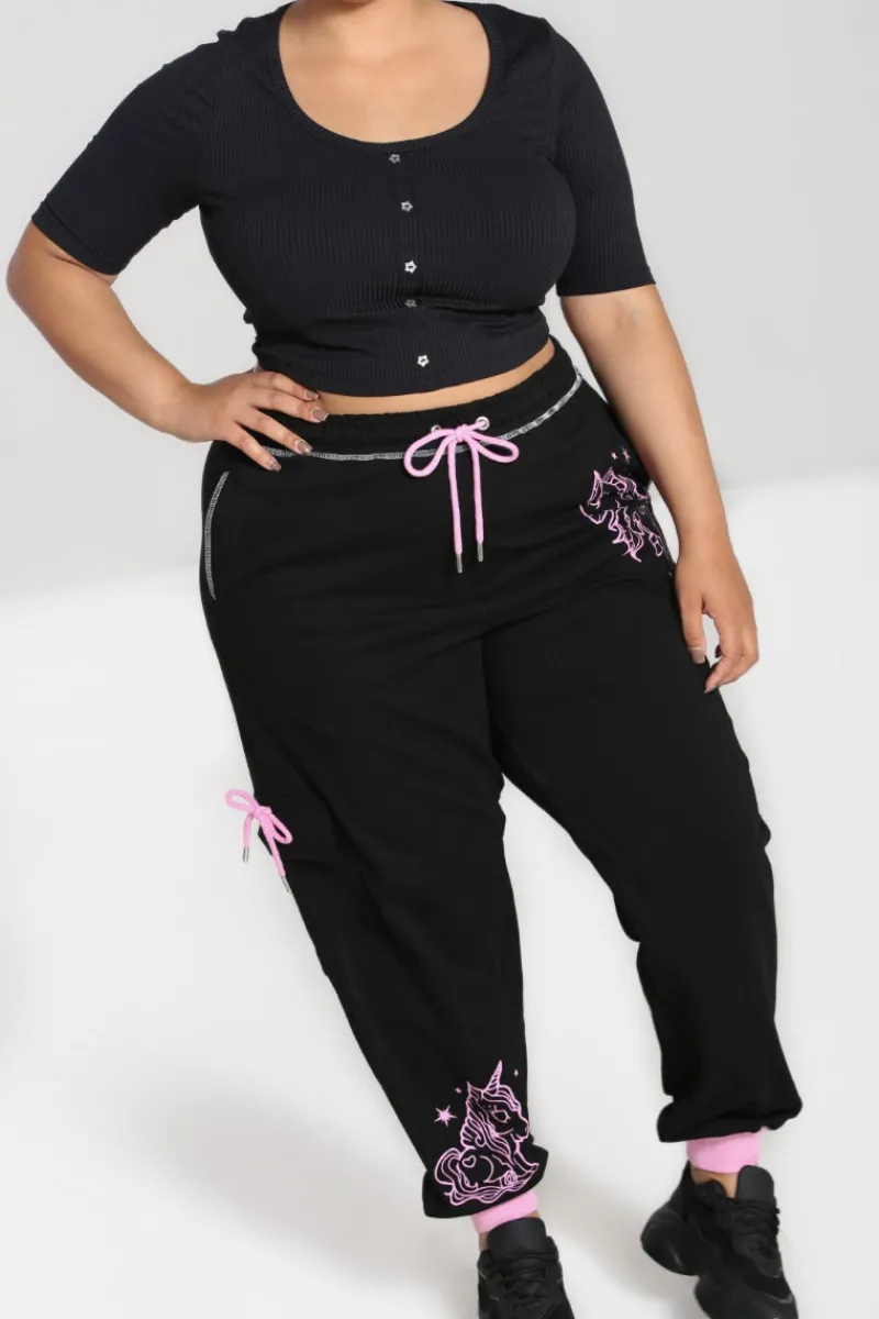 Hell Bunny Trousers & Shorts|Trousers & Shorts>Star Catcher Joggers Black