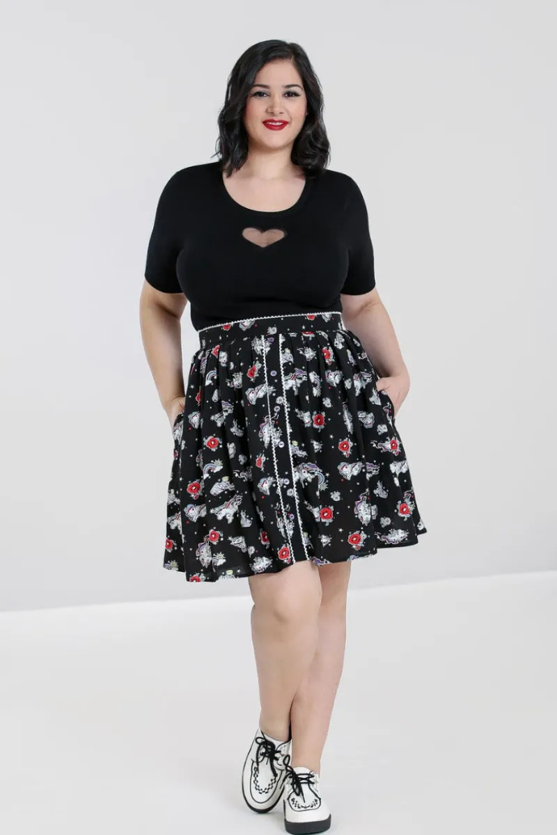 Hell Bunny Skirts>Star Catcher Mini Skirt Black