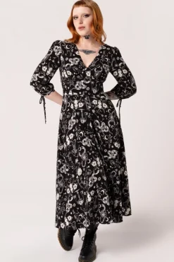 Hell Bunny Dresses|Midi Dresses>Star Sign Midi Dress Black