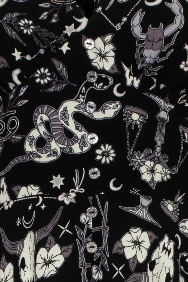 Hell Bunny Dresses|Midi Dresses>Star Sign Midi Dress Black