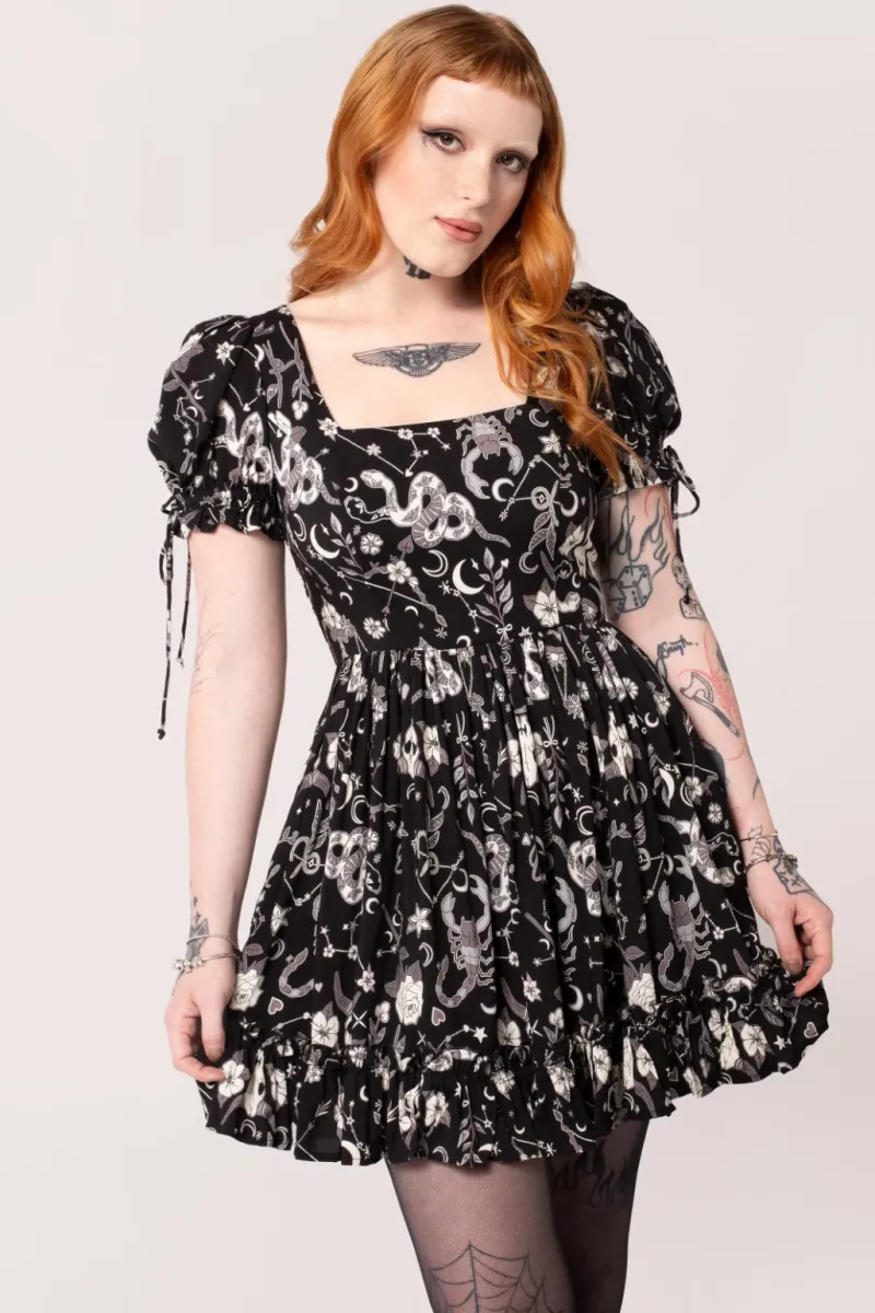 Hell Bunny Dresses|Mini Dresses>Star Sign Mini Dress Black