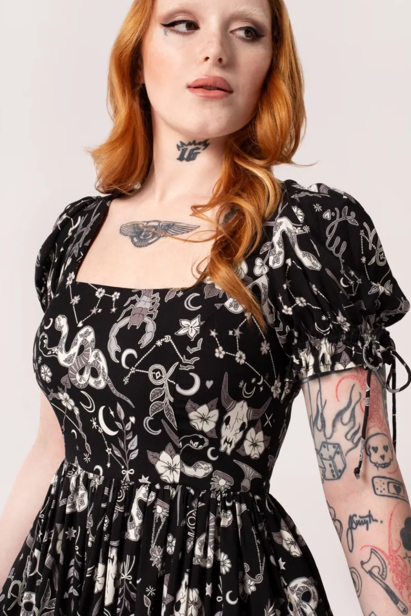 Hell Bunny Dresses|Mini Dresses>Star Sign Mini Dress Black