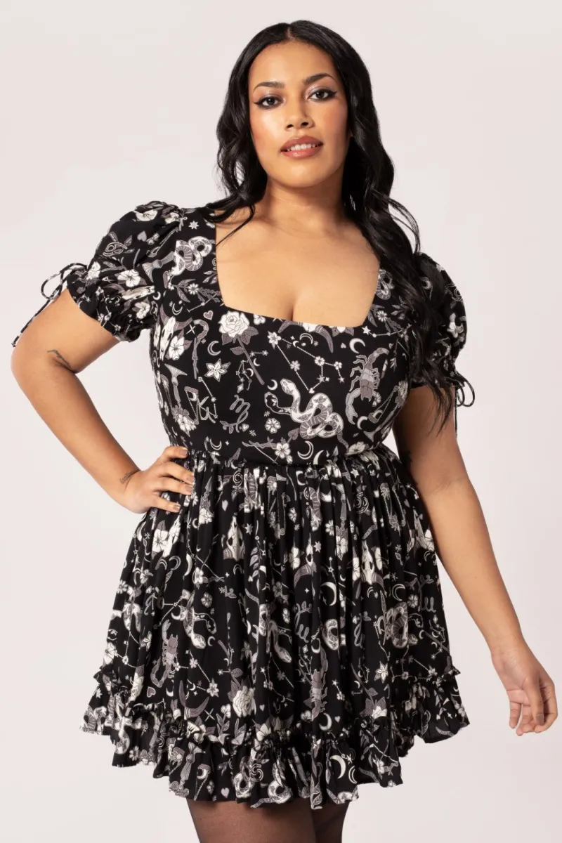 Hell Bunny Dresses|Mini Dresses>Star Sign Mini Dress Black
