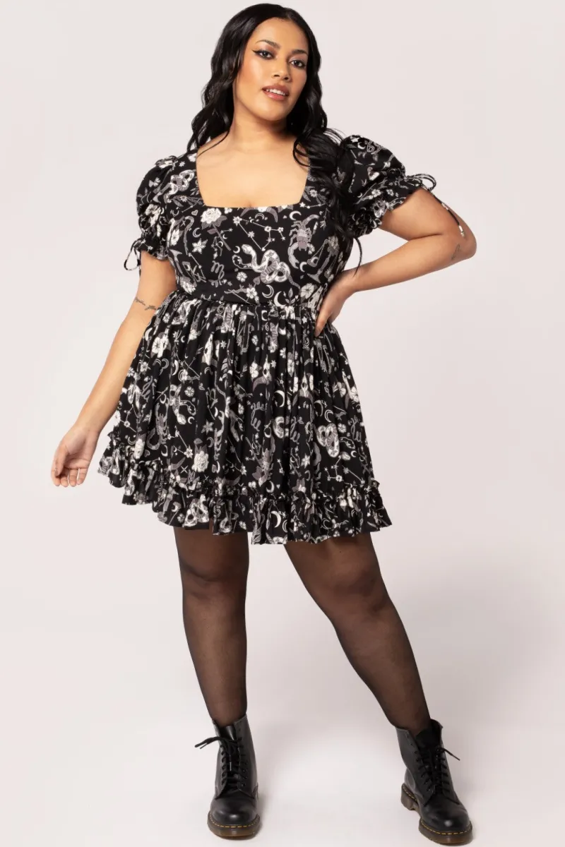 Hell Bunny Dresses|Mini Dresses>Star Sign Mini Dress Black
