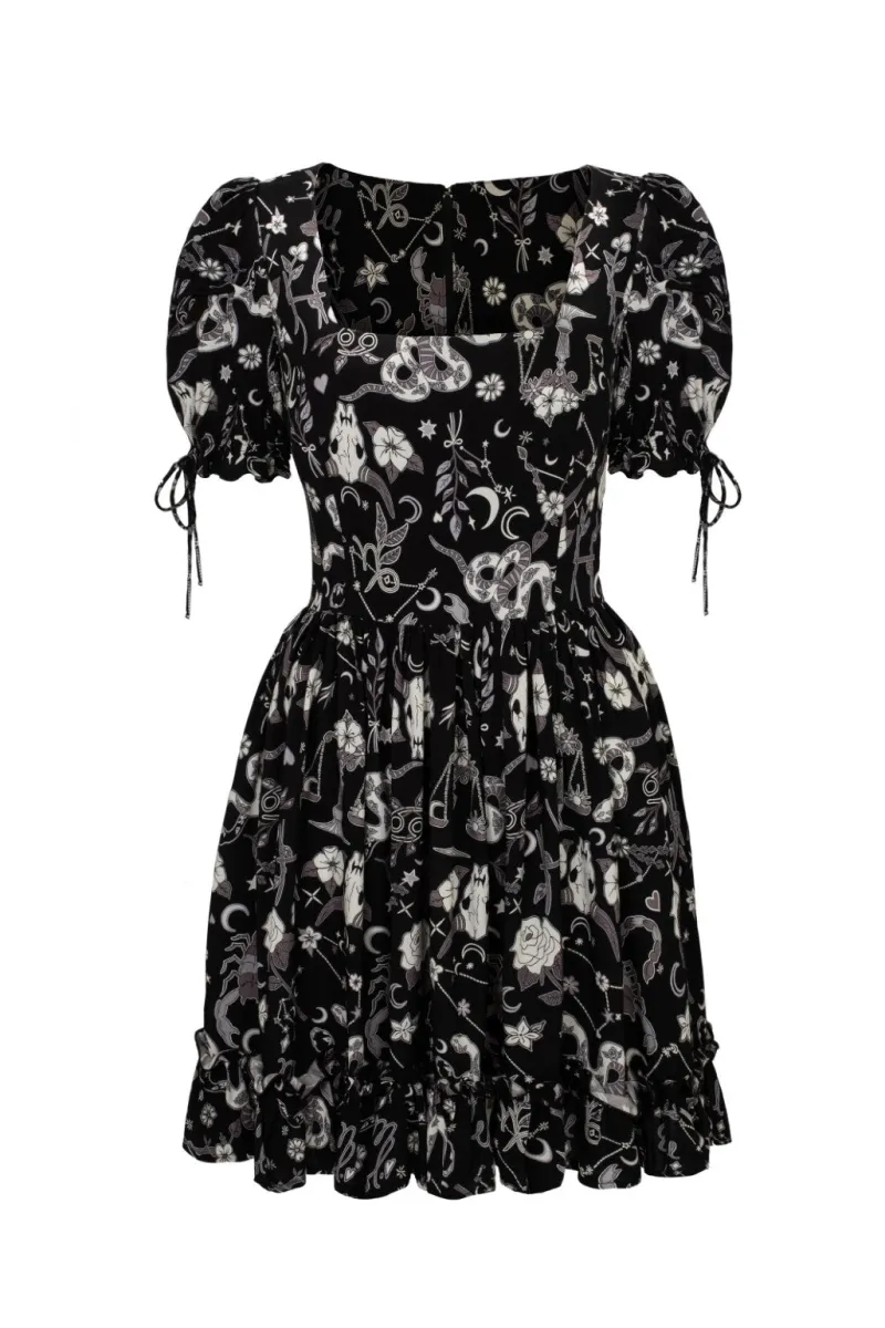 Hell Bunny Dresses|Mini Dresses>Star Sign Mini Dress Black