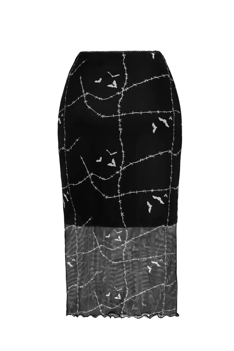 Hell Bunny Skirts|Skirts>Stitches Mesh Skirt Black