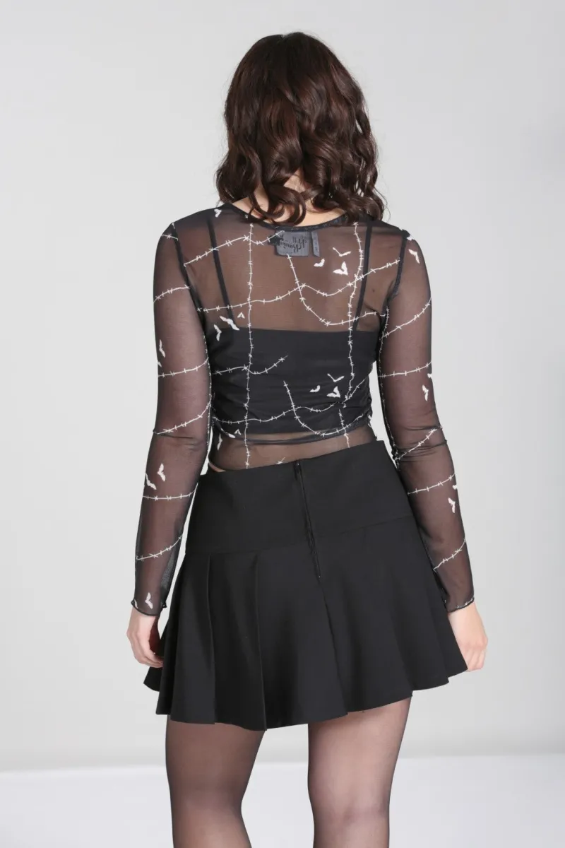 Hell Bunny Tops|Back In Stock>Stitches Mesh Top Black