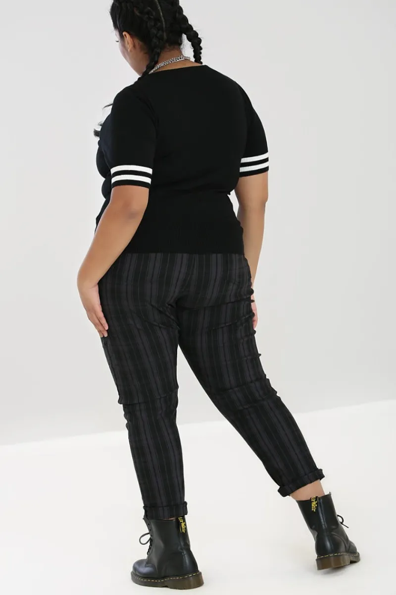 Hell Bunny Trousers & Shorts|Trousers & Shorts>Storm Skinny Trousers Grey