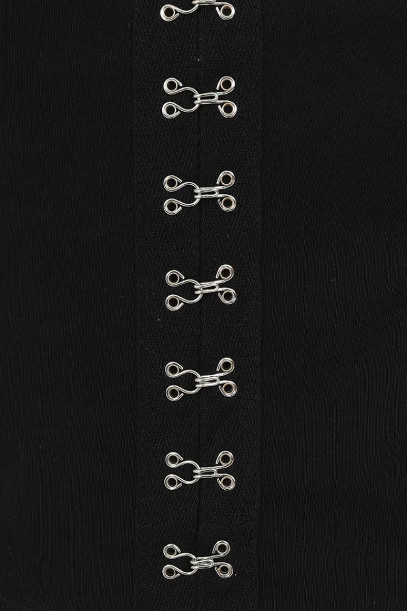 Hell Bunny Tops|Loungewear>Tabitha Crop Top Black