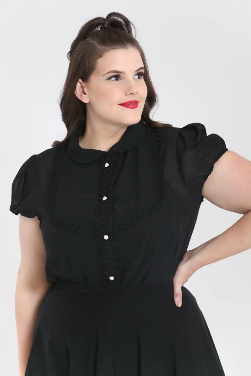 Hell Bunny Tops|Blouses>Taffy Blouse Black