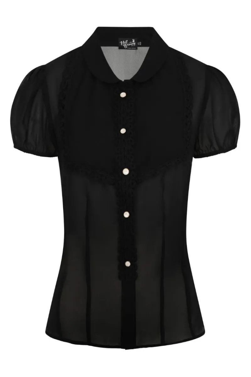 Hell Bunny Tops|Blouses>Taffy Blouse Black
