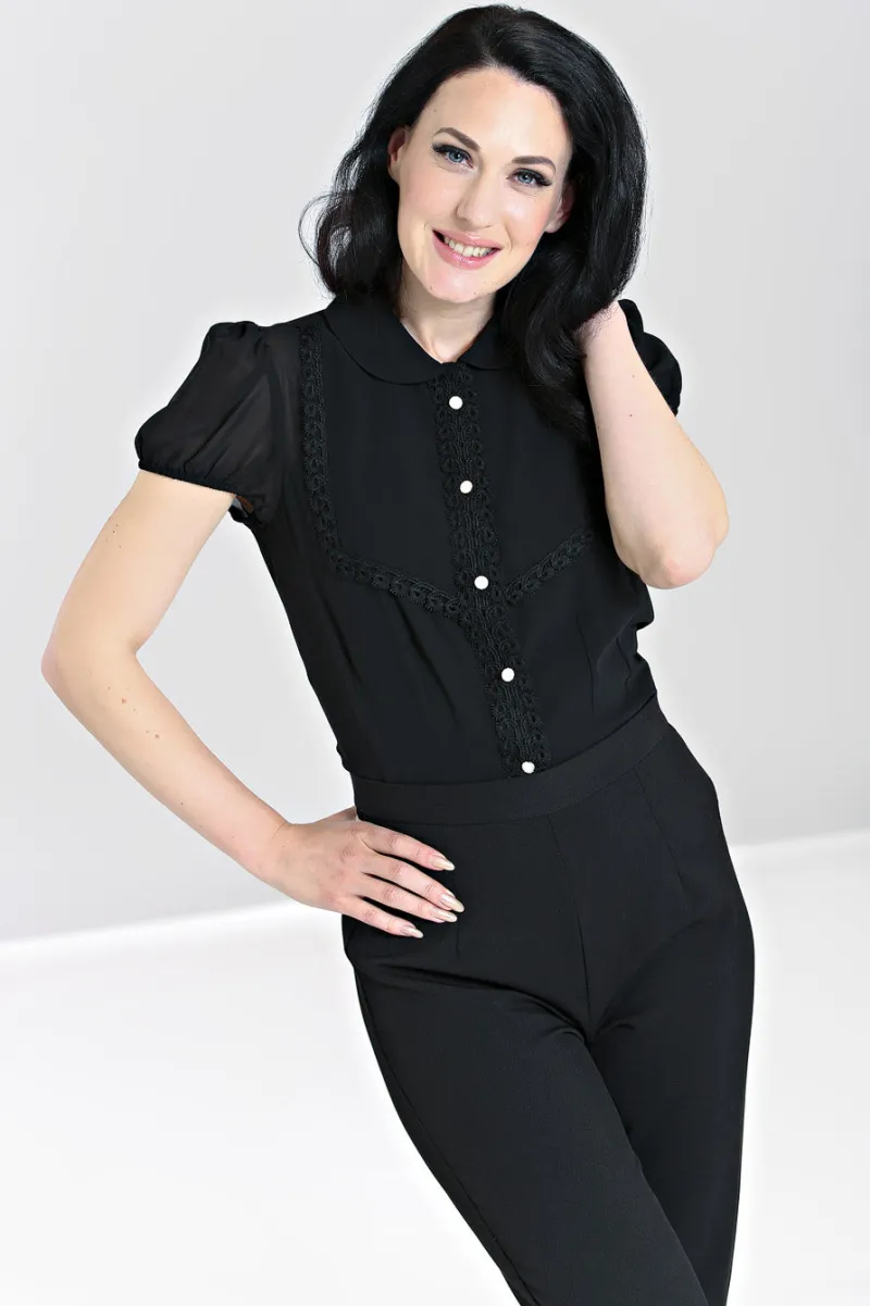 Hell Bunny Tops|Blouses>Taffy Blouse Black