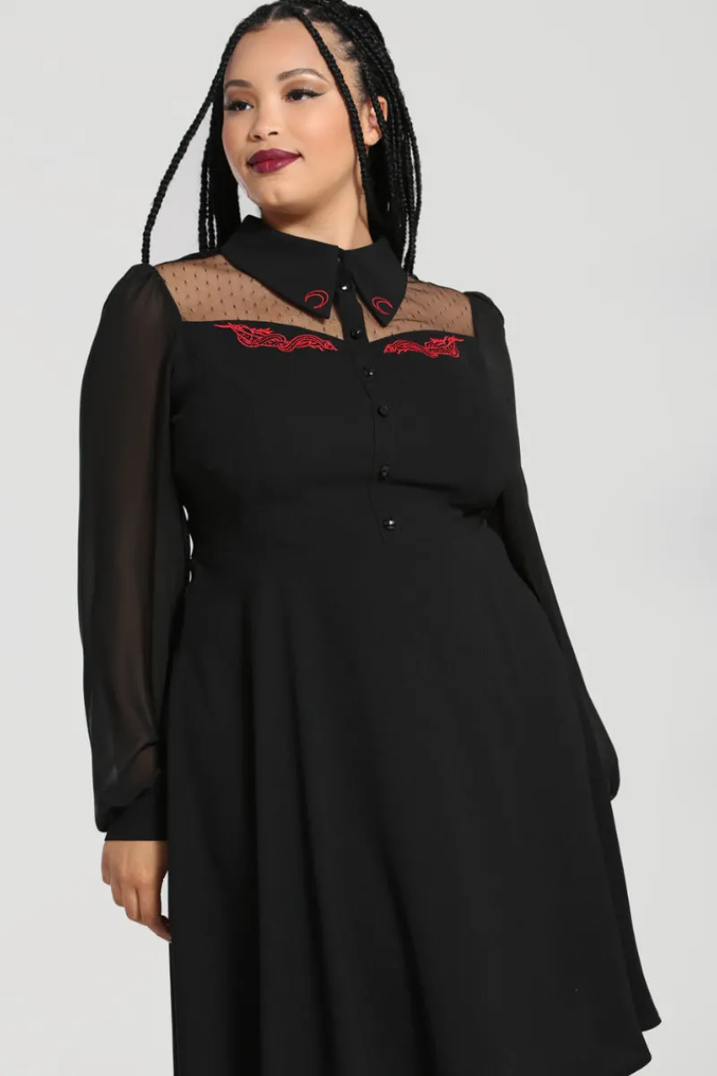Hell Bunny Dresses|Dresses>Tallulah Mid Dress Black