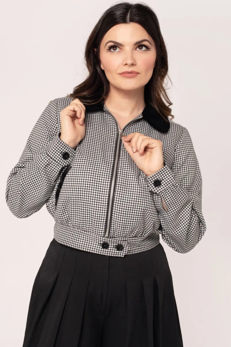Hell Bunny Coats & Jackets|Coats & Jackets>Teddy Jacket Black/White