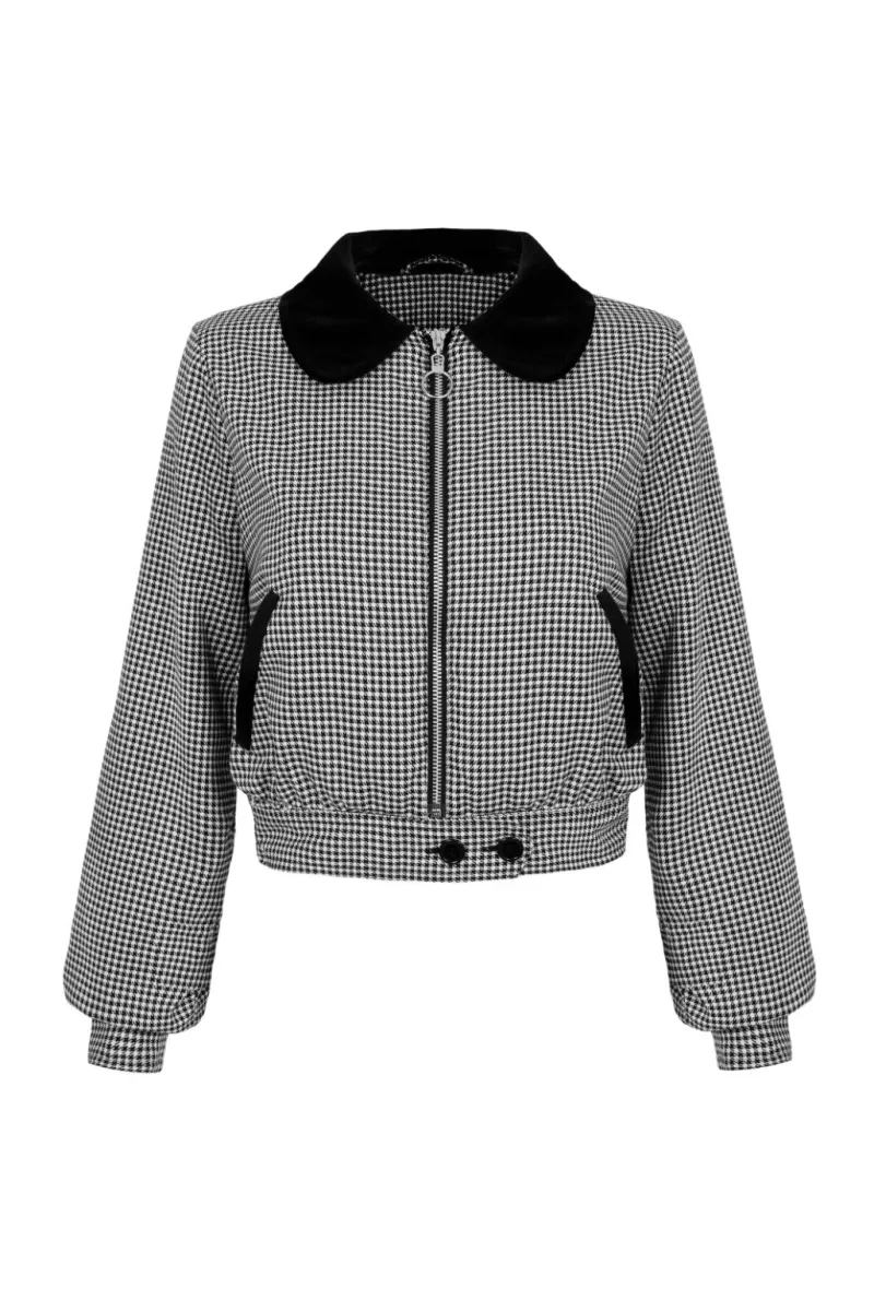 Hell Bunny Coats & Jackets|Coats & Jackets>Teddy Jacket Black/White