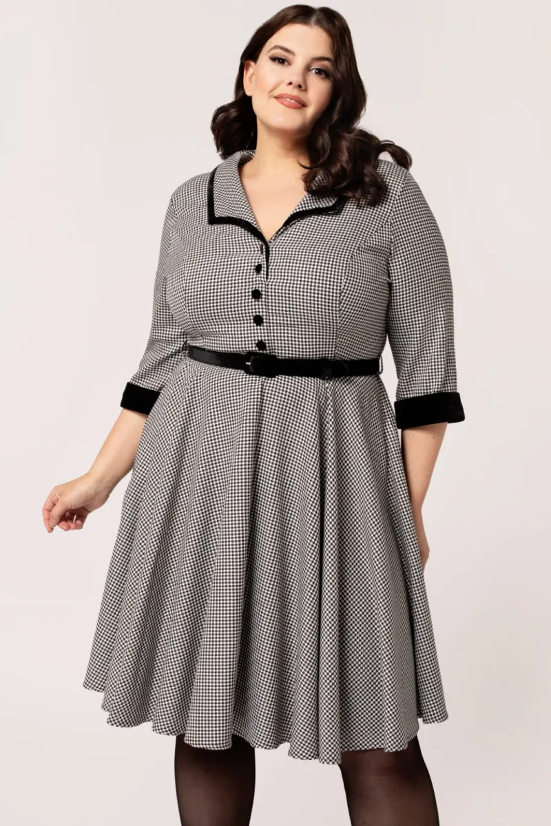Hell Bunny Dresses|Vintage Dresses>Teddy Knee Dress Black/White