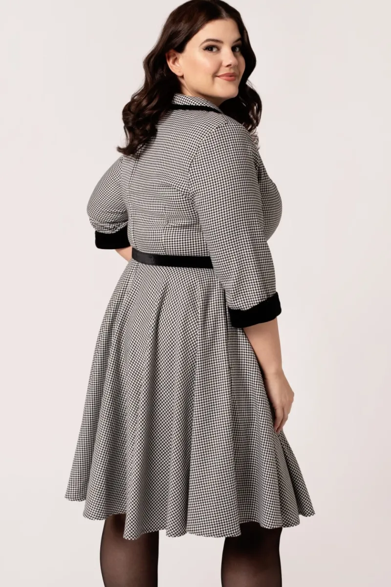 Hell Bunny Dresses|Vintage Dresses>Teddy Knee Dress Black/White