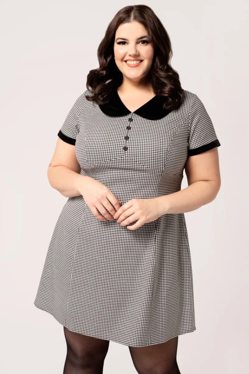 Hell Bunny Dresses|Vintage Dresses>Teddy Mini Dress Black/White