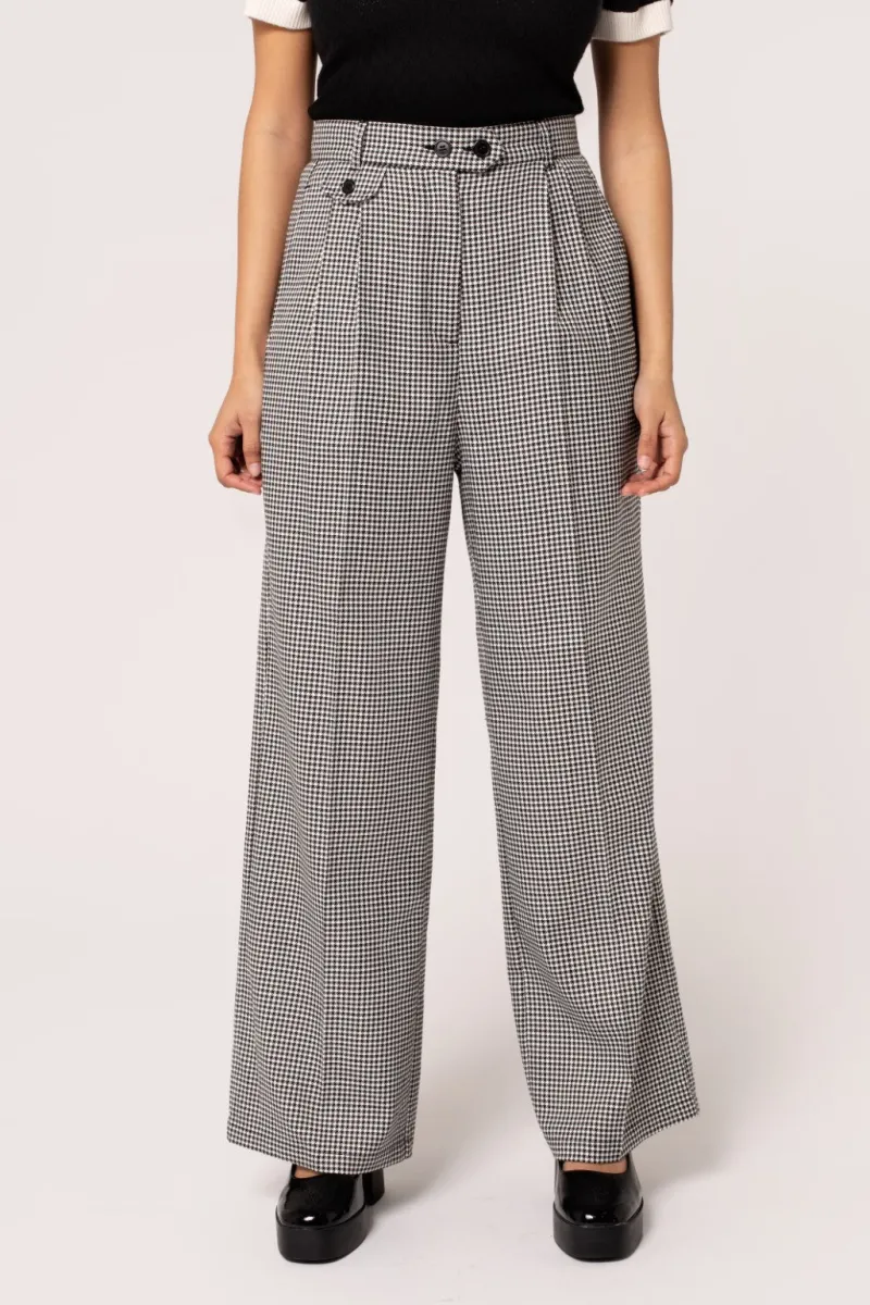 Hell Bunny Trousers & Shorts|Trousers & Shorts>Teddy Trousers Black/White