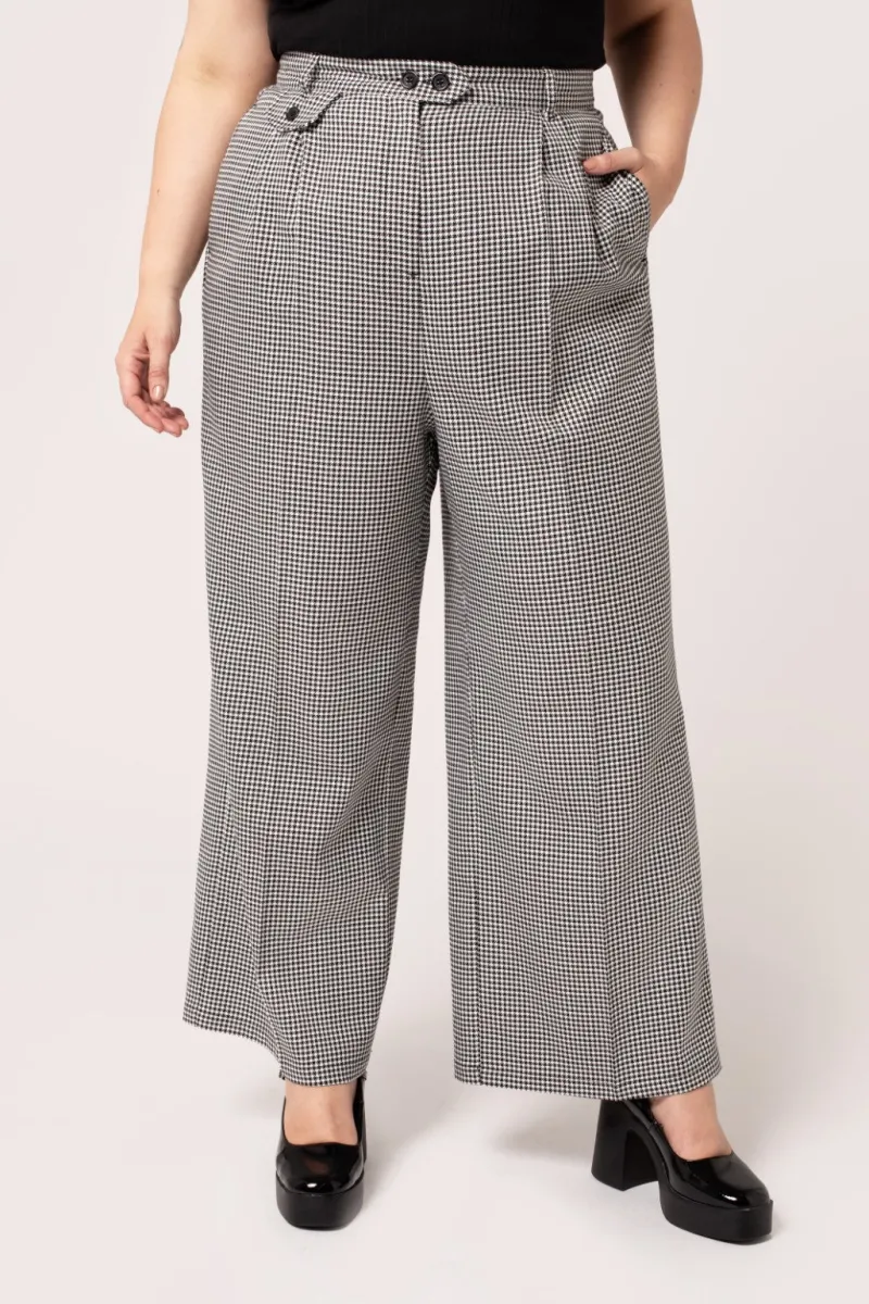 Hell Bunny Trousers & Shorts|Trousers & Shorts>Teddy Trousers Black/White