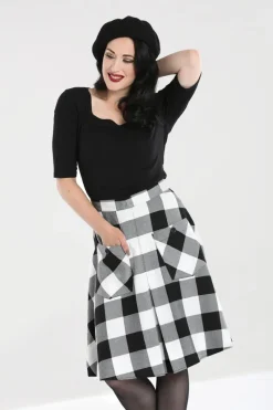 Hell Bunny Skirts|Skirts>Teen Spirit Mid Skirt Black-White