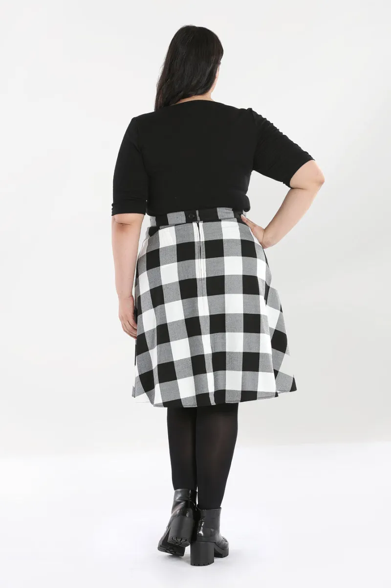 Hell Bunny Skirts|Skirts>Teen Spirit Mid Skirt Black-White