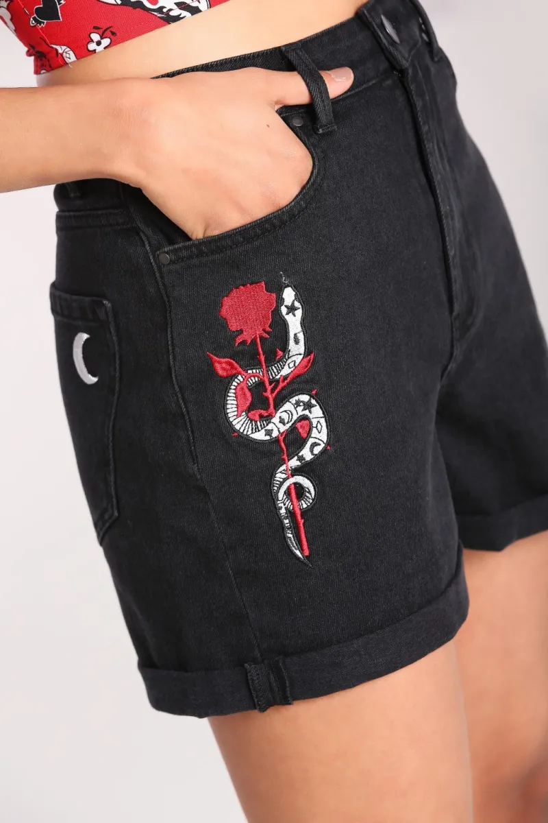 Hell Bunny Trousers & Shorts|Trousers & Shorts>Temptation Shorts Black