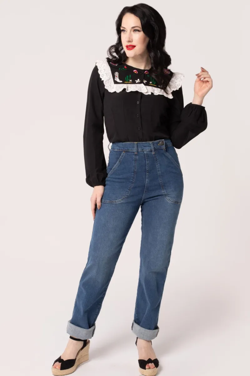 Hell Bunny Tops|Blouses>Tessie Blouse Black